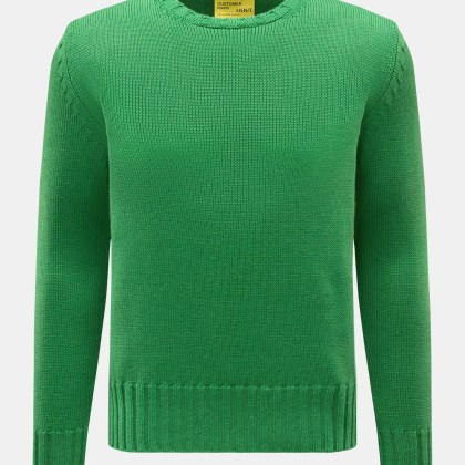 B.F. Knitwear - Herren - Merino Rundhalspullover grün B.F. Knitwear - Herren - Merino Rundhalspullover grün