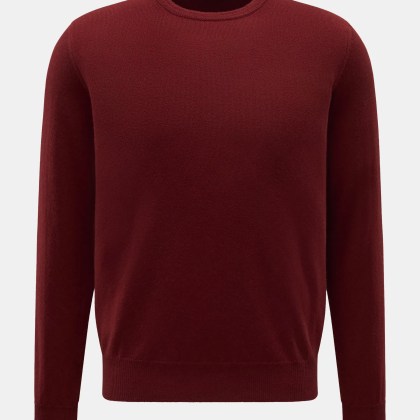 Colombo - Herren - Cashmere Rundhalspullover bordeaux Colombo - Herren - Cashmere Rundhalspullover bordeaux