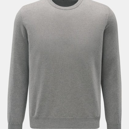 Colombo - Herren - Cashmere Rundhalspullover grau Colombo - Herren - Cashmere Rundhalspullover grau