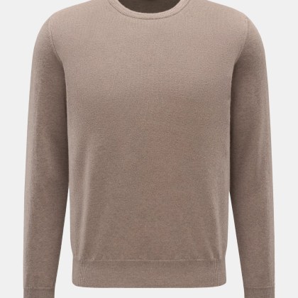Colombo - Herren - Cashmere Rundhalspullover taupe Colombo - Herren - Cashmere Rundhalspullover taupe