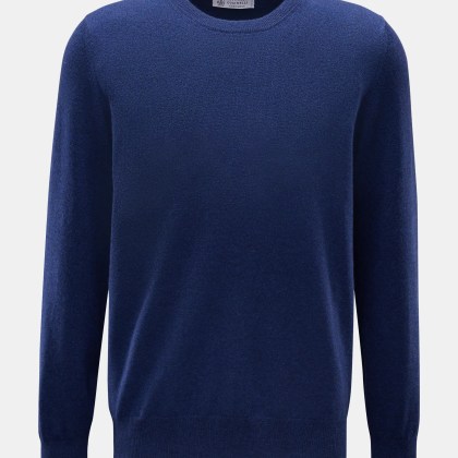 Brunello Cucinelli - Herren - Cashmere Rundhalspullover dunkelblau Brunello Cucinelli - Herren - Cashmere Rundhalspullover dunkelblau