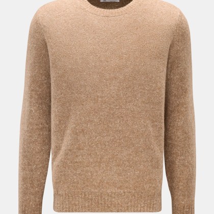 Brunello Cucinelli - Herren - Rundhalspullover hellbraun/creme meliert Brunello Cucinelli - Herren - Rundhalspullover hellbraun/creme meliert