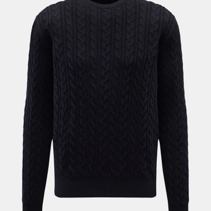 Agnona - Herren - Cashmere Rundhalspullover navy Agnona - Herren - Cashmere Rundhalspullover navy