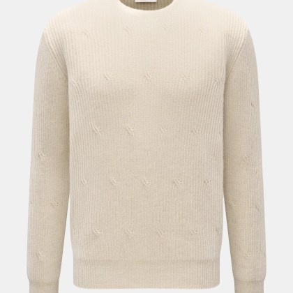 Agnona - Herren - Rundhalspullover creme Agnona - Herren - Rundhalspullover creme