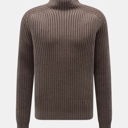 04651/ A trip in a bag - Herren - Mock Neck Pullover %27Foggy Mock%27 graubraun 04651/ A trip in a bag - Herren - Mock Neck Pullover %27Foggy Mock%27 graubraun