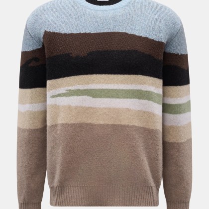 04651/ A trip in a bag - Herren - Rundhalspullover %27Landscape Crew%27 taupe/beige/hellblau meliert 04651/ A trip in a bag - Herren - Rundhalspullover %27Landscape Crew%27 taupe/beige/hellblau meliert