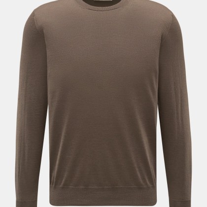 Filippo de Laurentiis - Herren - Feinstrick-Rundhalspullover graubraun Filippo de Laurentiis - Herren - Feinstrick-Rundhalspullover graubraun