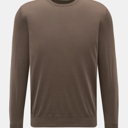 Filippo de Laurentiis - Herren - Feinstrick-Rundhalspullover graubraun Filippo de Laurentiis - Herren - Feinstrick-Rundhalspullover graubraun