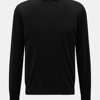 Filippo de Laurentiis - Herren - Merino Feinstrick-Rundhalspullover schwarz Filippo de Laurentiis - Herren - Merino Feinstrick-Rundhalspullover schwarz