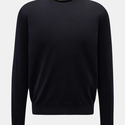 Filippo de Laurentiis - Herren - Merino Feinstrick-Rundhalspullover dark navy Filippo de Laurentiis - Herren - Merino Feinstrick-Rundhalspullover dark navy