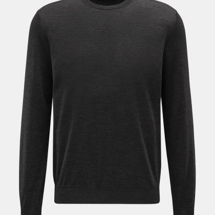 Filippo de Laurentiis - Herren - Merino Feinstrick-Rundhalspullover dunkelgrau meliert Filippo de Laurentiis - Herren - Merino Feinstrick-Rundhalspullover dunkelgrau meliert