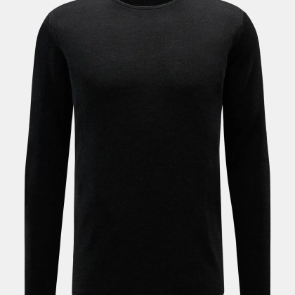 Kiefermann - Herren - Merino Rundhalspullover %27Lutzs%27 schwarz meliert Kiefermann - Herren - Merino Rundhalspullover %27Lutzs%27 schwarz meliert