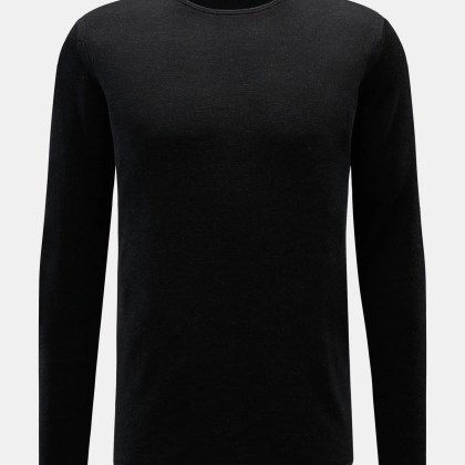 Kiefermann - Herren - Merino Rundhalspullover %27Lutzs%27 schwarz meliert Kiefermann - Herren - Merino Rundhalspullover %27Lutzs%27 schwarz meliert