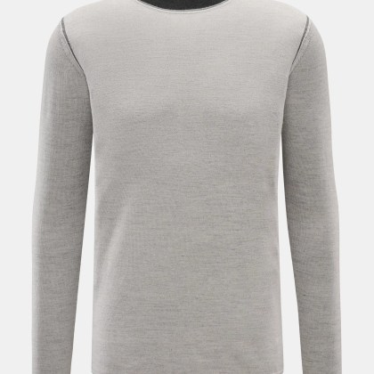 Kiefermann - Herren - Merino Rundhalspullover %27Lutzs%27 hellgrau meliert Kiefermann - Herren - Merino Rundhalspullover %27Lutzs%27 hellgrau meliert