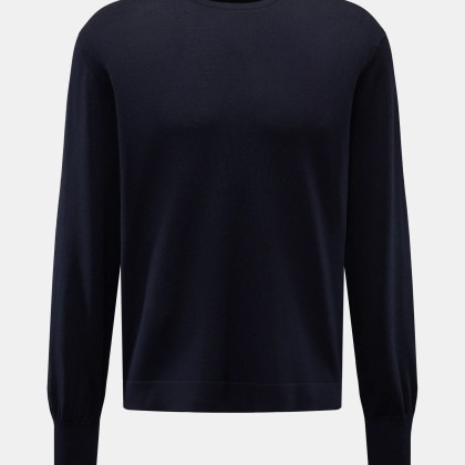 Officine Générale - Herren - Merino Rundhalspullover navy Officine Générale - Herren - Merino Rundhalspullover navy