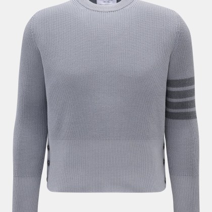 Thom Browne - Herren - Rundhalspullover rauchblau Thom Browne - Herren - Rundhalspullover rauchblau
