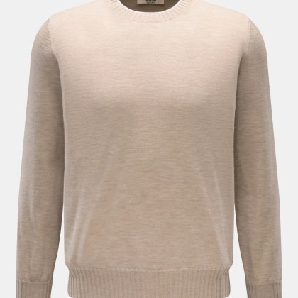 Fioroni - Herren - Cashmere Rundhalspullover beige meliert Fioroni - Herren - Cashmere Rundhalspullover beige meliert