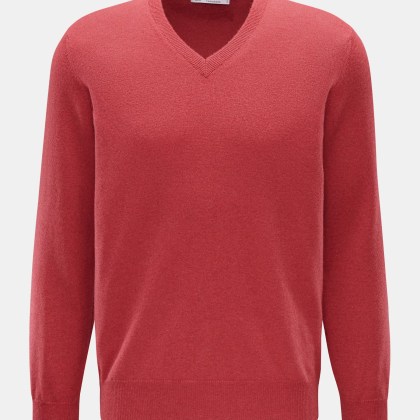 Brunello Cucinelli - Herren - Cashmere V-Neck Pullover hellrot Brunello Cucinelli - Herren - Cashmere V-Neck Pullover hellrot