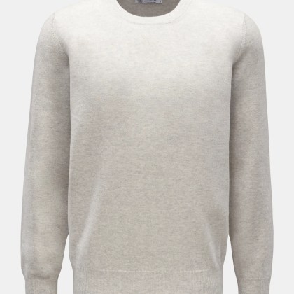 Brunello Cucinelli - Herren - Cashmere Rundhalspullover hellgrau Brunello Cucinelli - Herren - Cashmere Rundhalspullover hellgrau