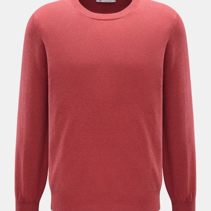Brunello Cucinelli - Herren - Cashmere Rundhalspullover hellrot Brunello Cucinelli - Herren - Cashmere Rundhalspullover hellrot