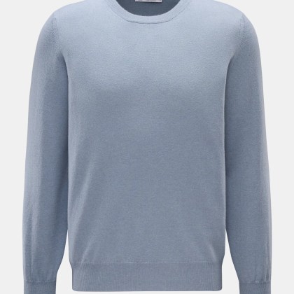 Brunello Cucinelli - Herren - Cashmere Rundhalspullover rauchblau Brunello Cucinelli - Herren - Cashmere Rundhalspullover rauchblau
