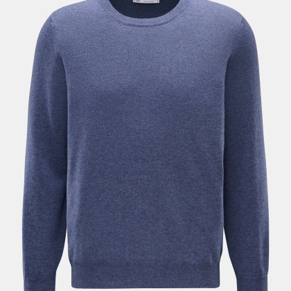 Brunello Cucinelli - Herren - Cashmere Rundhalspullover blau meliert Brunello Cucinelli - Herren - Cashmere Rundhalspullover blau meliert