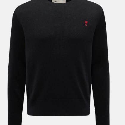 Ami Paris - Herren - Merino Rundhalspullover schwarz Ami Paris - Herren - Merino Rundhalspullover schwarz