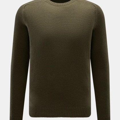 von Braun - Herren - Cashmere Rundhalspullover oliv von Braun - Herren - Cashmere Rundhalspullover oliv