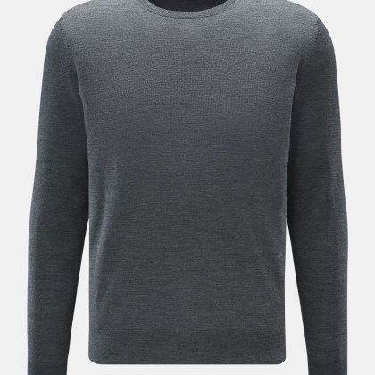 von Braun - Herren - Merino Rundhalspullover anthrazit meliert von Braun - Herren - Merino Rundhalspullover anthrazit meliert