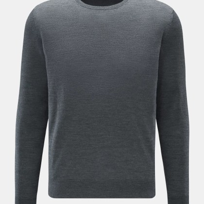 von Braun - Herren - Merino Rundhalspullover anthrazit meliert von Braun - Herren - Merino Rundhalspullover anthrazit meliert
