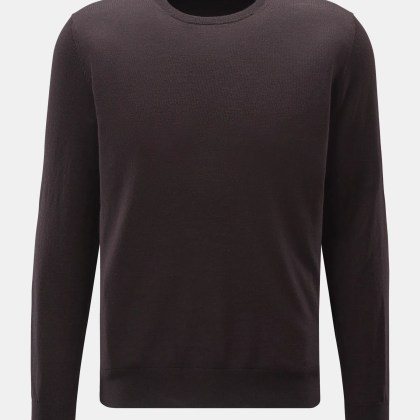von Braun - Herren - Merino Rundhalspullover dunkelbraun von Braun - Herren - Merino Rundhalspullover dunkelbraun