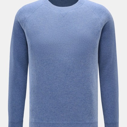 von Braun - Herren - Cashmere Rundhalspullover blau meliert von Braun - Herren - Cashmere Rundhalspullover blau meliert
