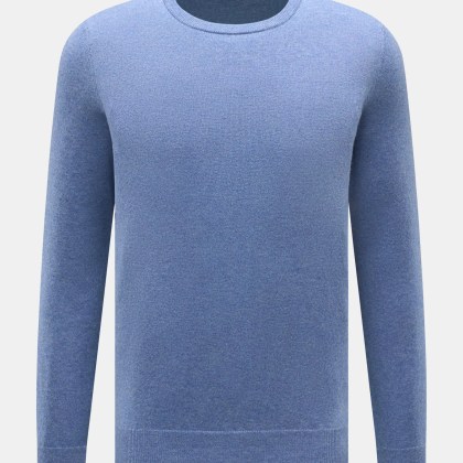 von Braun - Herren - Cashmere Rundhalspullover blau meliert von Braun - Herren - Cashmere Rundhalspullover blau meliert