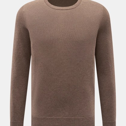 von Braun - Herren - Cashmere Rundhalspullover braun meliert von Braun - Herren - Cashmere Rundhalspullover braun meliert