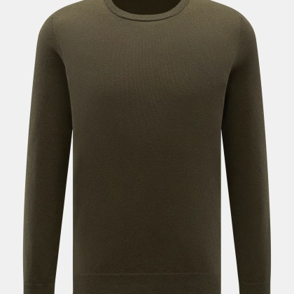 von Braun - Herren - Cashmere Rundhalspullover oliv von Braun - Herren - Cashmere Rundhalspullover oliv