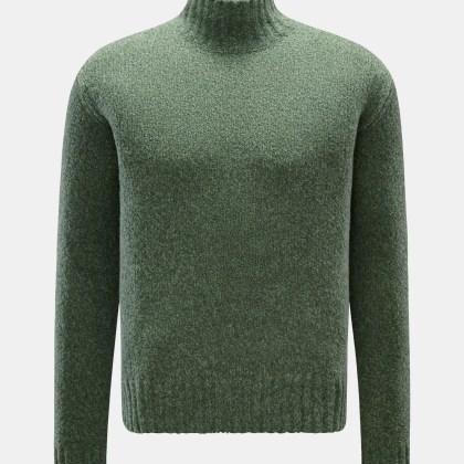 04651/ A trip in a bag - Herren - Mock Neck Pullover %27Grainy%27 grün 04651/ A trip in a bag - Herren - Mock Neck Pullover %27Grainy%27 grün