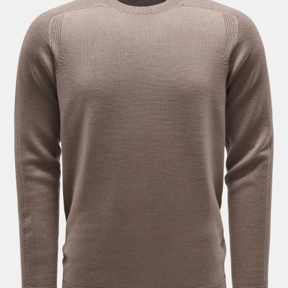 04651/ A trip in a bag - Herren - Wende-Rundhalspullover %27Foggy Crew%27 graubraun 04651/ A trip in a bag - Herren - Wende-Rundhalspullover %27Foggy Crew%27 graubraun
