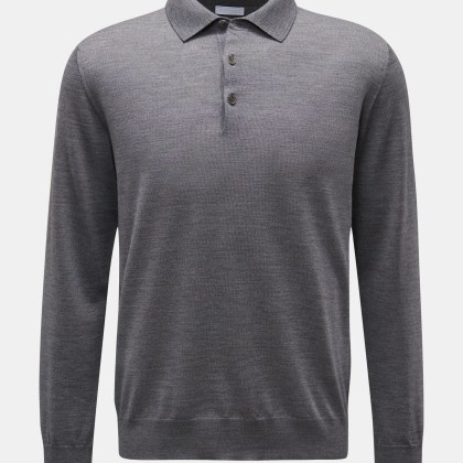 BRAUN Hamburg Essentials - Herren - Merino Strickpolo dunkelgrau BRAUN Hamburg Essentials - Herren - Merino Strickpolo dunkelgrau