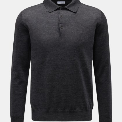 BRAUN Hamburg Essentials - Herren - Merino Strickpolo anthrazit BRAUN Hamburg Essentials - Herren - Merino Strickpolo anthrazit