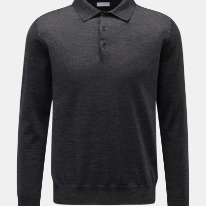 BRAUN Hamburg Essentials - Herren - Merino Strickpolo anthrazit BRAUN Hamburg Essentials - Herren - Merino Strickpolo anthrazit