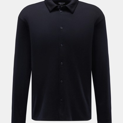 Giorgio Armani - Herren - Cashmere Strickhemd dark navy Giorgio Armani - Herren - Cashmere Strickhemd dark navy