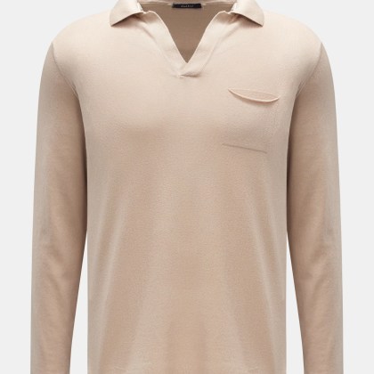 04651/ A trip in a bag - Herren - Strickpolo beige 04651/ A trip in a bag - Herren - Strickpolo beige