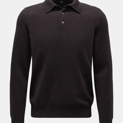 Fedeli - Herren - Cashmere Strickpolo %27Sportman%27 dunkelbraun Fedeli - Herren - Cashmere Strickpolo %27Sportman%27 dunkelbraun