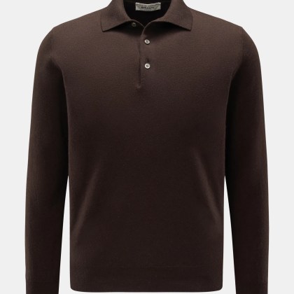 Filippo de Laurentiis - Herren - Strickpolo dunkelbraun Filippo de Laurentiis - Herren - Strickpolo dunkelbraun