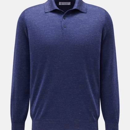 Brunello Cucinelli - Herren - Strickpolo navy meliert Brunello Cucinelli - Herren - Strickpolo navy meliert