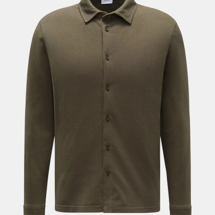 04651/ A trip in a bag - Herren - Piqué-Hemd schmaler Kragen oliv 04651/ A trip in a bag - Herren - Piqué-Hemd schmaler Kragen oliv