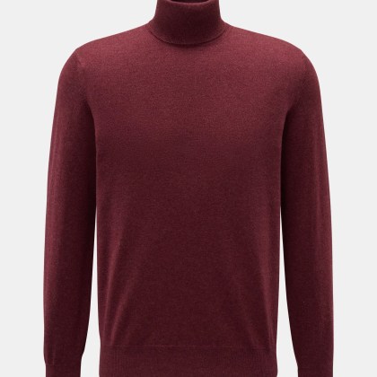 Brunello Cucinelli - Herren - Cashmere Rollkragenpullover bordeaux meliert Brunello Cucinelli - Herren - Cashmere Rollkragenpullover bordeaux meliert