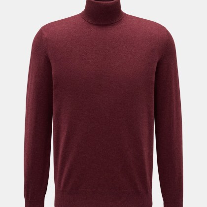 Brunello Cucinelli - Herren - Cashmere Rollkragenpullover bordeaux meliert Brunello Cucinelli - Herren - Cashmere Rollkragenpullover bordeaux meliert