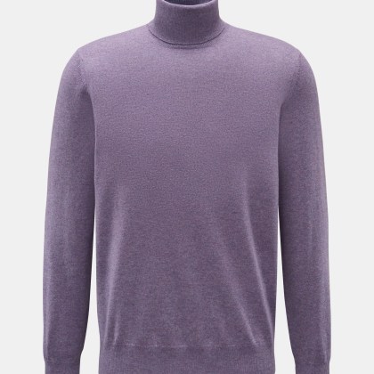 Brunello Cucinelli - Herren - Cashmere Rollkragenpullover violett meliert Brunello Cucinelli - Herren - Cashmere Rollkragenpullover violett meliert