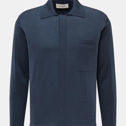 Lisa Yang - Herren - Cashmere Strickhemd %27Kieran%27 graublau Lisa Yang - Herren - Cashmere Strickhemd %27Kieran%27 graublau